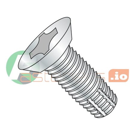 Thread Cutting Screw, #4-40 X 5/16 In, Zinc Plated Steel Flat Head Phillips Drive, 10000 PK